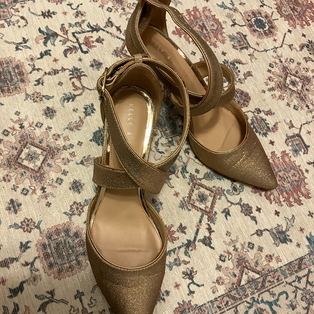 Kelly & Katie Glittering Tan Heels